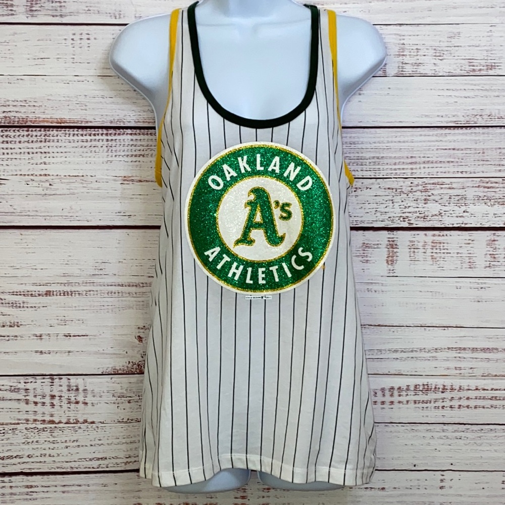 Oakland A's Glitter Woman's Tank Top By 5th & Ocean